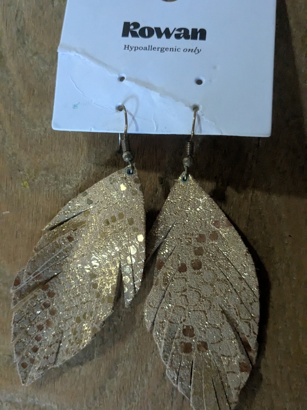 Gold On Rather Feather Drop Earrings